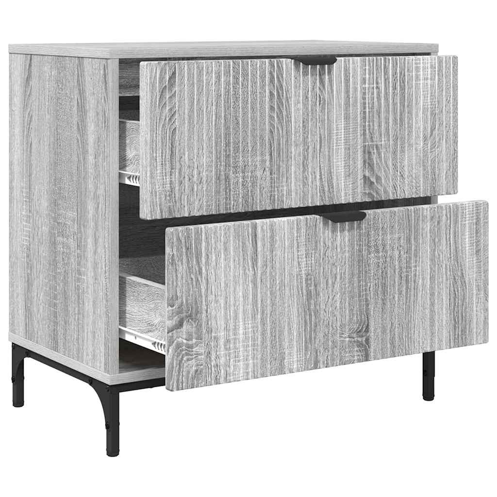 Nachtkastje Grijs sonoma 63.5 x 36 x 61 cm Bewerkt hout