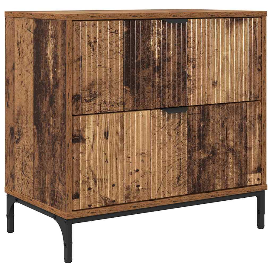 Nachtkastje met lade Oud hout 63.5 x 36 x 61 cm Bewerkt hout