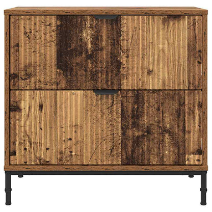 Nachtkastje met lade Oud hout 63.5 x 36 x 61 cm Bewerkt hout