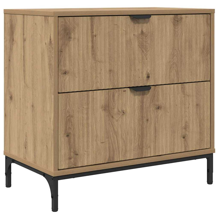 Nachtkastje met lade artisanaal eikenkleurig 63.5 x 36 x 61 cm