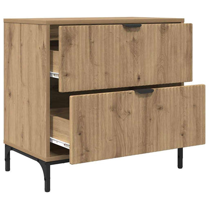 Nachtkastje met lade artisanaal eikenkleurig 63.5 x 36 x 61 cm