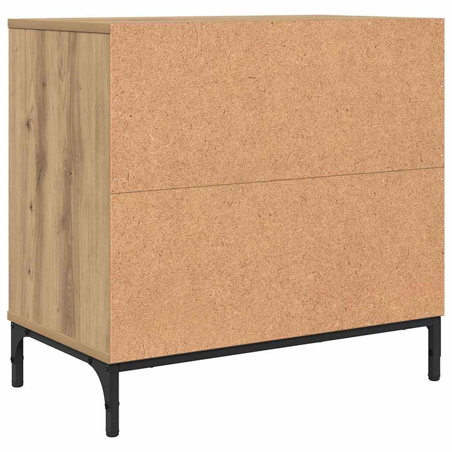Nachtkastje met lade artisanaal eikenkleurig 63.5 x 36 x 61 cm