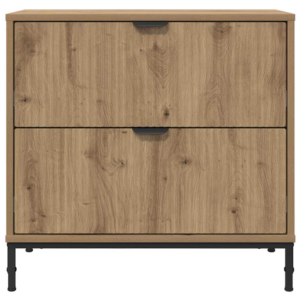 Nachtkastje met lade artisanaal eikenkleurig 63.5 x 36 x 61 cm