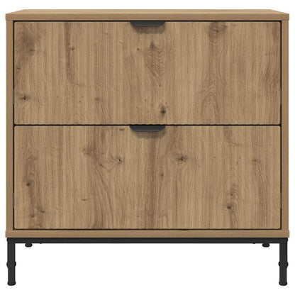 Nachtkastje met lade artisanaal eikenkleurig 63.5 x 36 x 61 cm