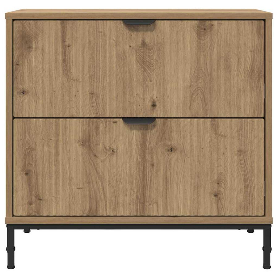 Nachtkastje met lade artisanaal eikenkleurig 63.5 x 36 x 61 cm
