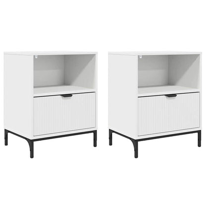 met lade 2 pcs Wit 49 x 36 x 61 cm Bewerkt hout
