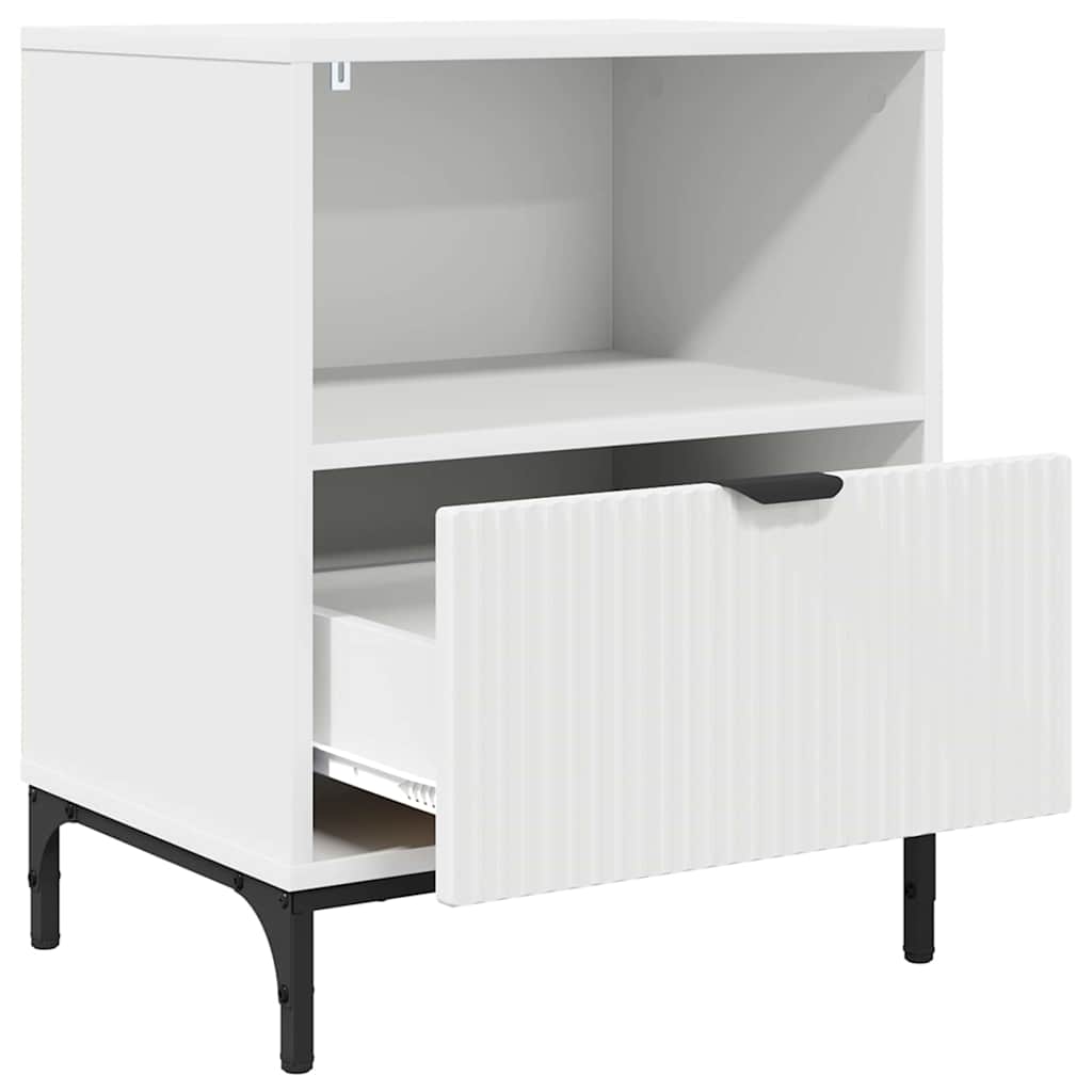 met lade 2 pcs Wit 49 x 36 x 61 cm Bewerkt hout