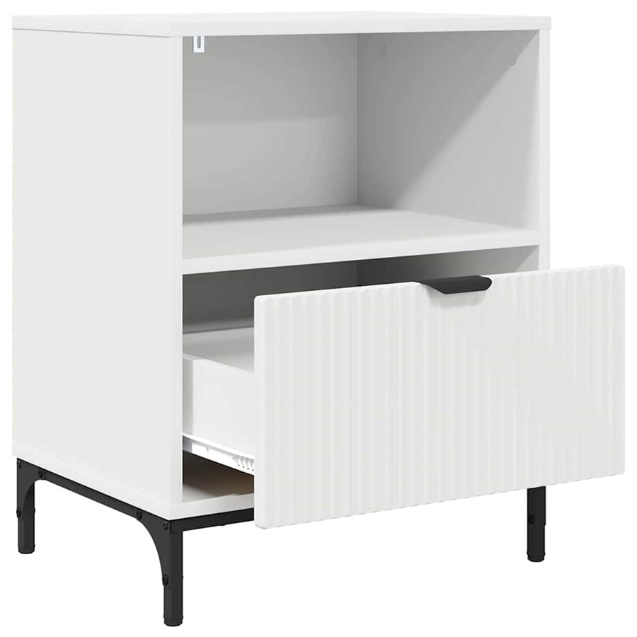 met lade 2 pcs Wit 49 x 36 x 61 cm Bewerkt hout