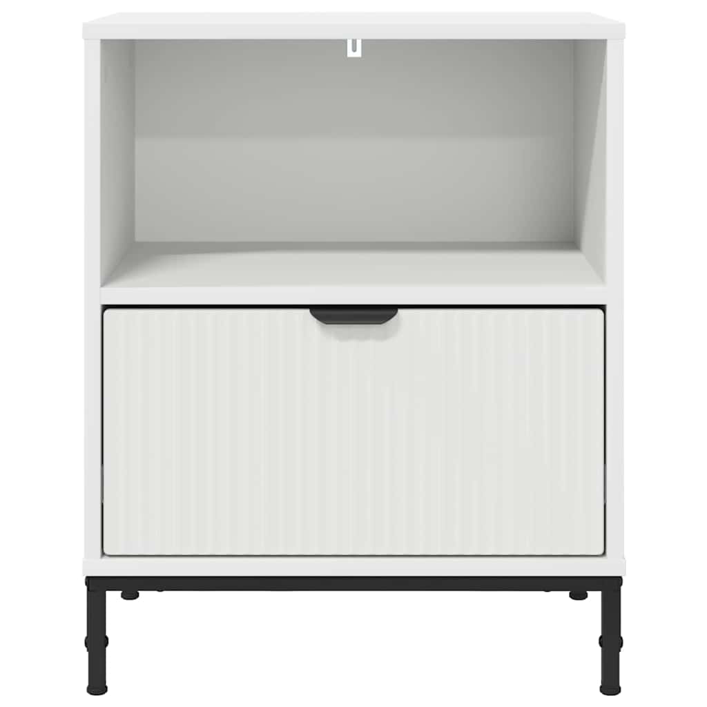 met lade 2 pcs Wit 49 x 36 x 61 cm Bewerkt hout