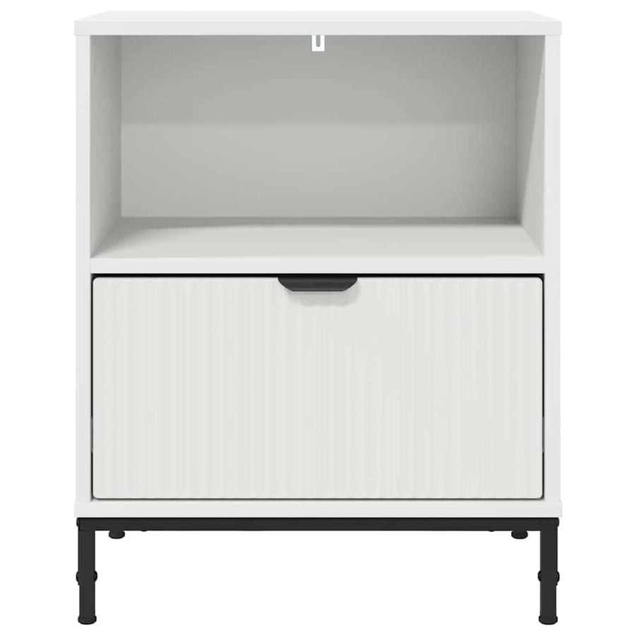 met lade 2 pcs Wit 49 x 36 x 61 cm Bewerkt hout