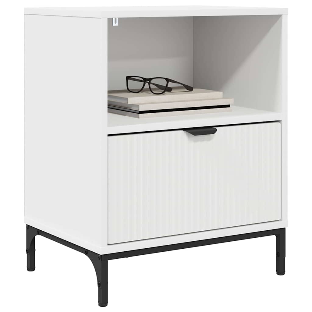 met lade 2 pcs Wit 49 x 36 x 61 cm Bewerkt hout