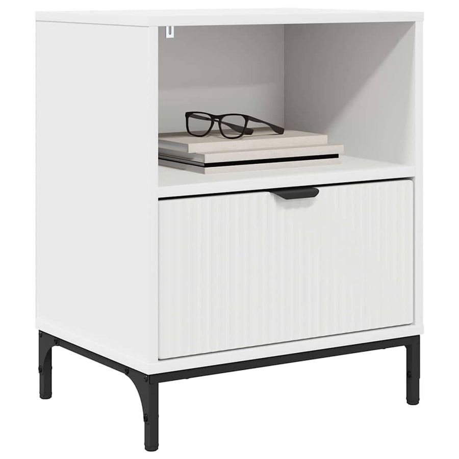 met lade 2 pcs Wit 49 x 36 x 61 cm Bewerkt hout