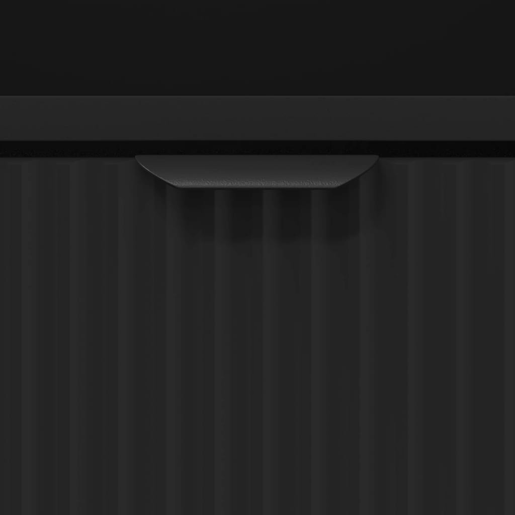 Nachtkastje met lade Zwart 49 x 36 x 61 cm Bewerkt hout