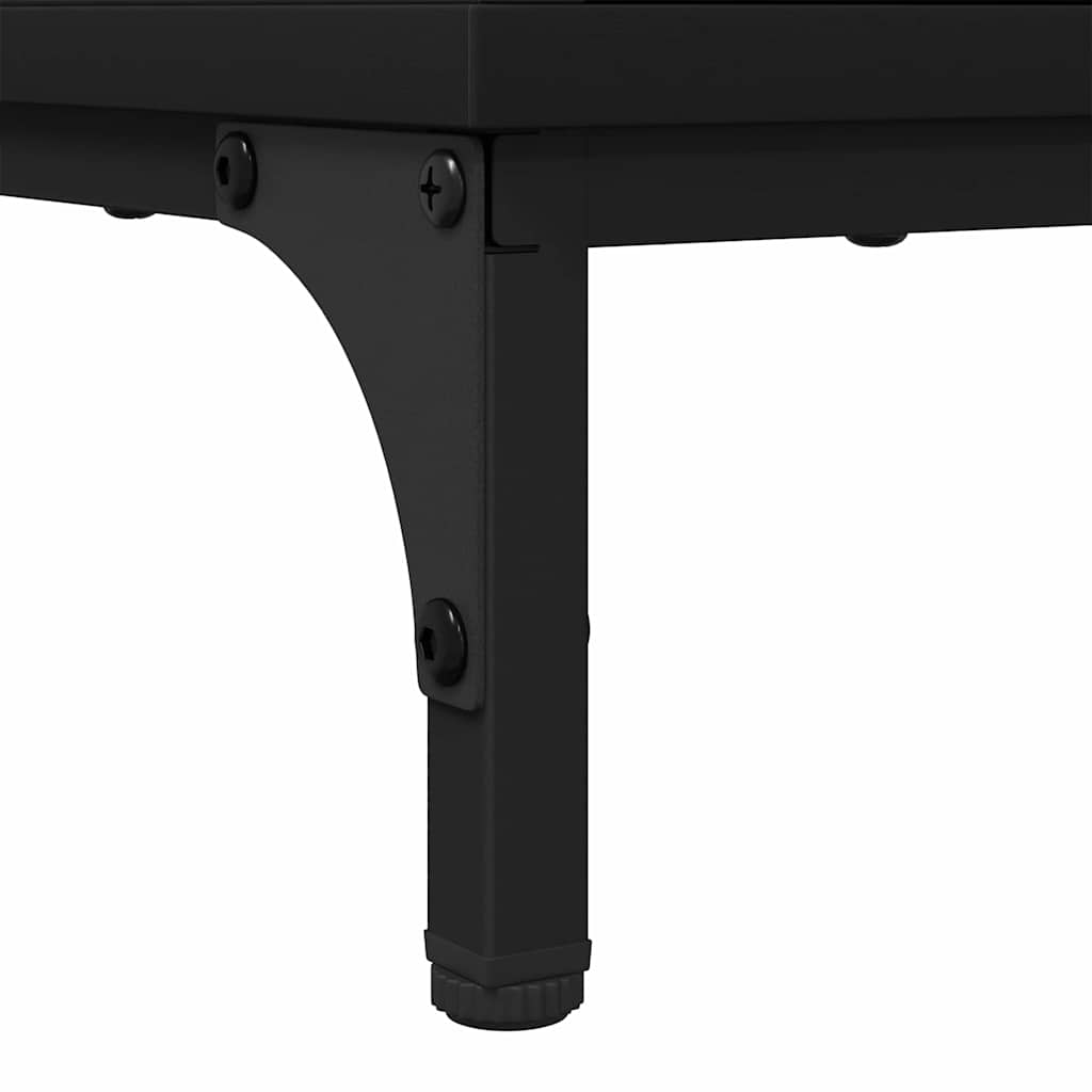 Nachtkastje met lade Zwart 49 x 36 x 61 cm Bewerkt hout