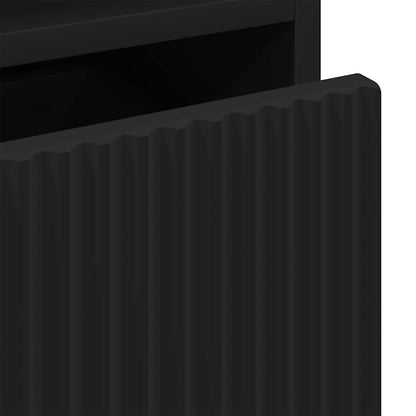 Nachtkastje met lade Zwart 49 x 36 x 61 cm Bewerkt hout