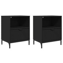 met lade 2 pcs Zwart 49 x 36 x 61 cm Bewerkt hout