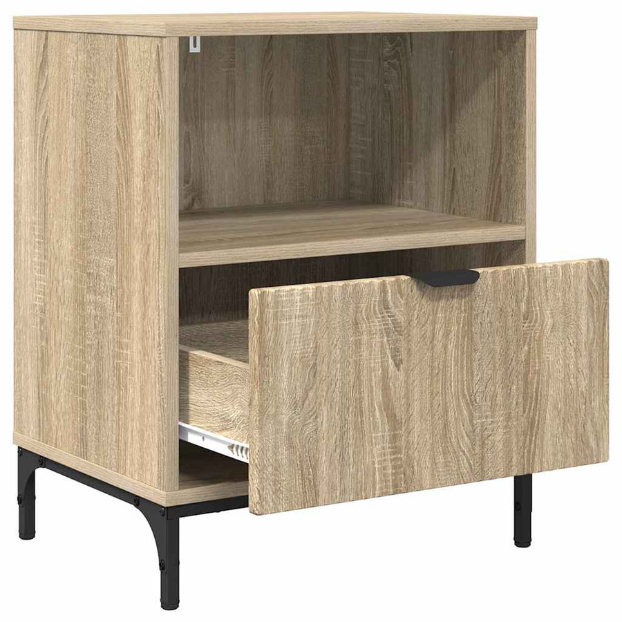 met lade 2 pcs Sonoma eiken 49 x 36 x 61 cm Bewerkt hout