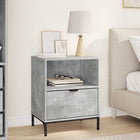 Bedside Cabinet with Drawer Concrete Grey 49 x 36 x 61 cm Engineered Wood