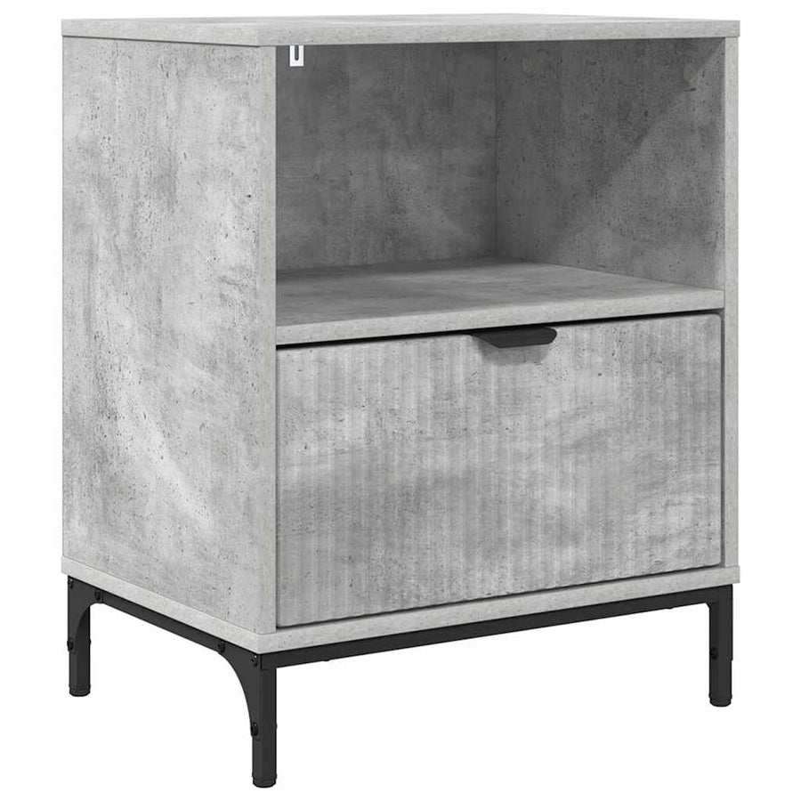 met lade Betongrijs 49 x 36 x 61 cm Bewerkt hout