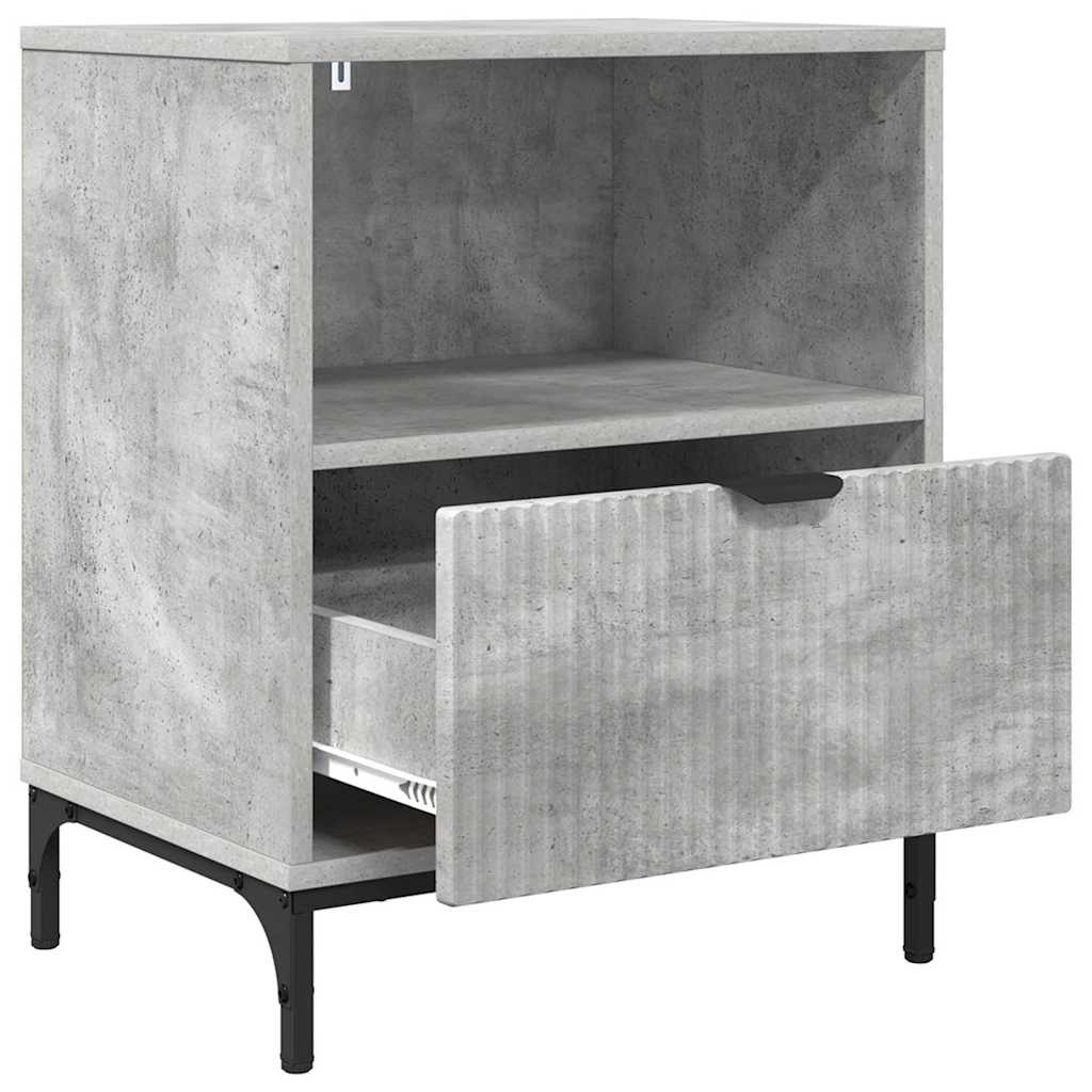 met lade Betongrijs 49 x 36 x 61 cm Bewerkt hout