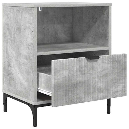 met lade Betongrijs 49 x 36 x 61 cm Bewerkt hout