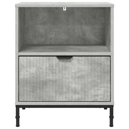 met lade Betongrijs 49 x 36 x 61 cm Bewerkt hout