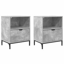 met lade 2 pcs Betongrijs 49 x 36 x 61 cm Bewerkt hout