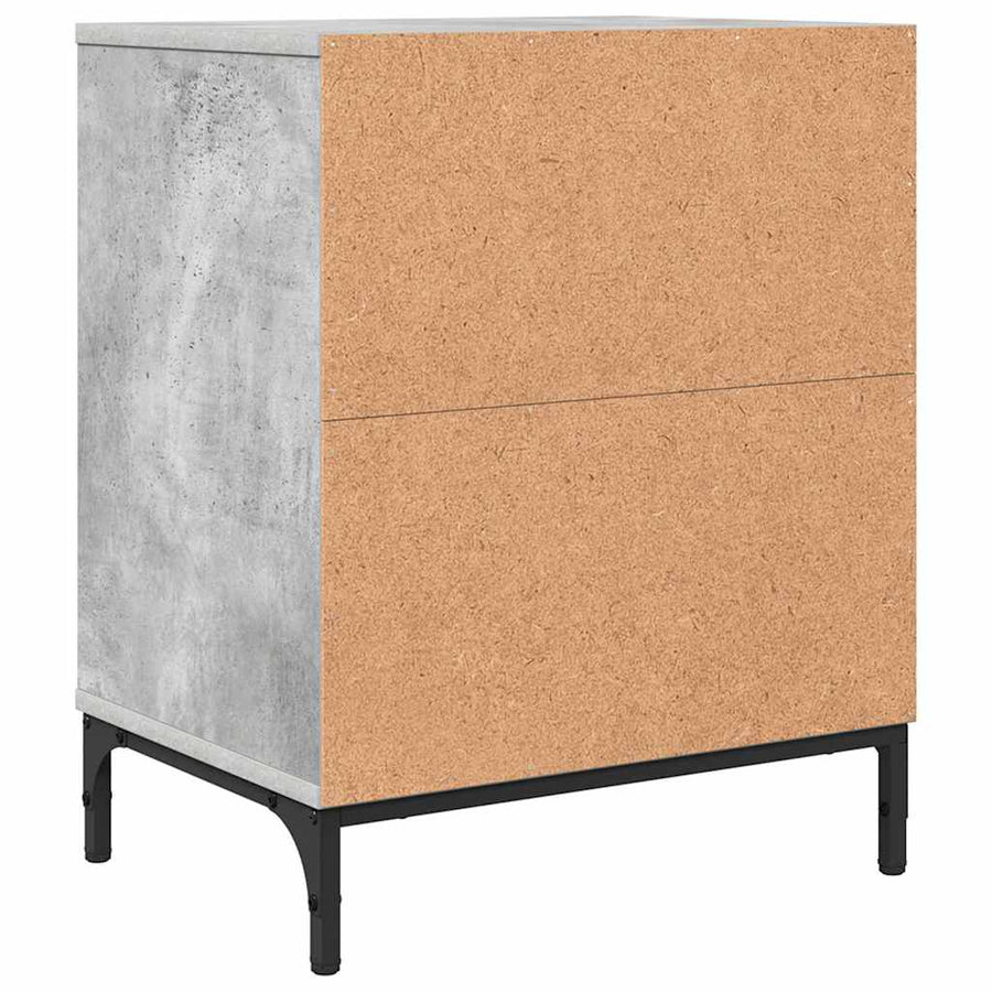 met lade 2 pcs Betongrijs 49 x 36 x 61 cm Bewerkt hout