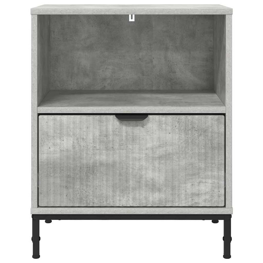 met lade 2 pcs Betongrijs 49 x 36 x 61 cm Bewerkt hout
