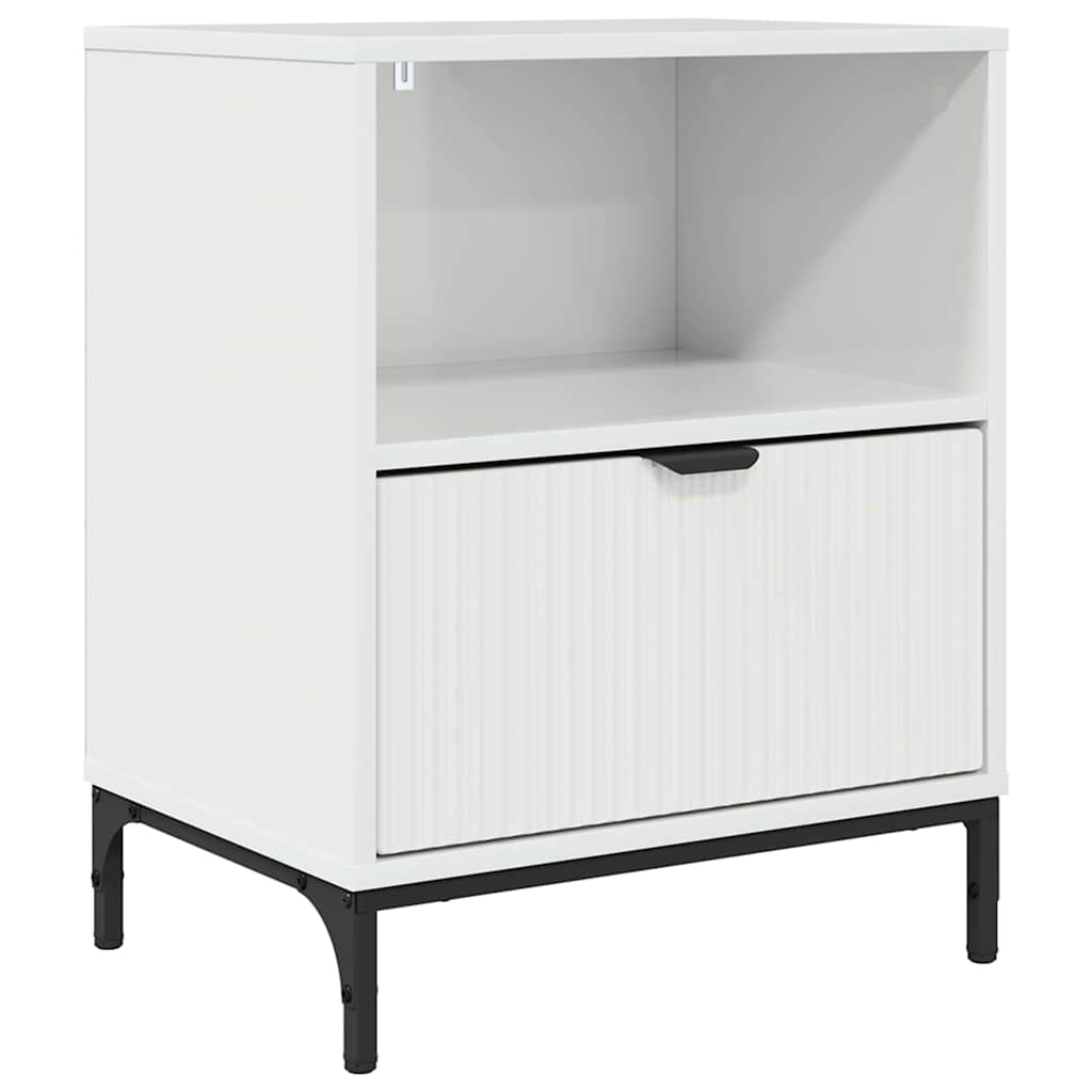 met lade Hoogglans wit 49 x 36 x 61 cm Bewerkt hout
