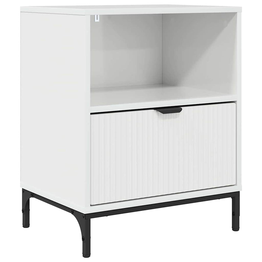 met lade Hoogglans wit 49 x 36 x 61 cm Bewerkt hout