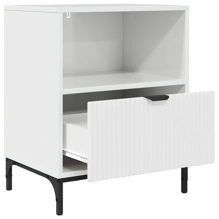 met lade Hoogglans wit 49 x 36 x 61 cm Bewerkt hout