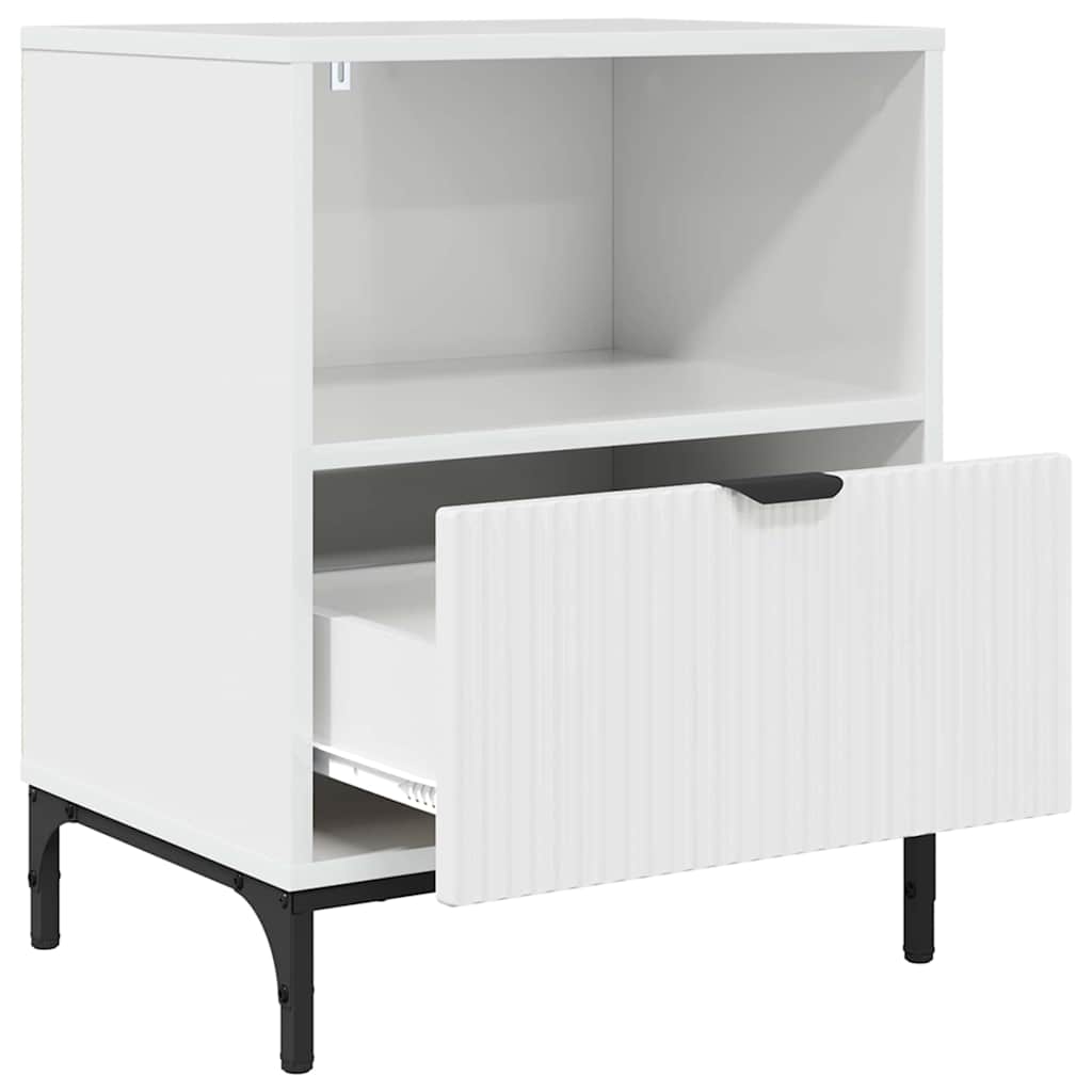 met lade 2 pcs Hoogglans wit 49 x 36 x 61 cm Bewerkt hout