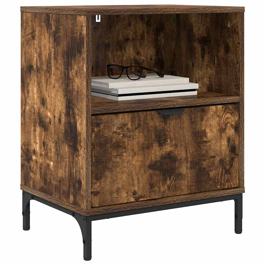 met lade Gerookt eiken 49 x 36 x 61 cm Bewerkt hout