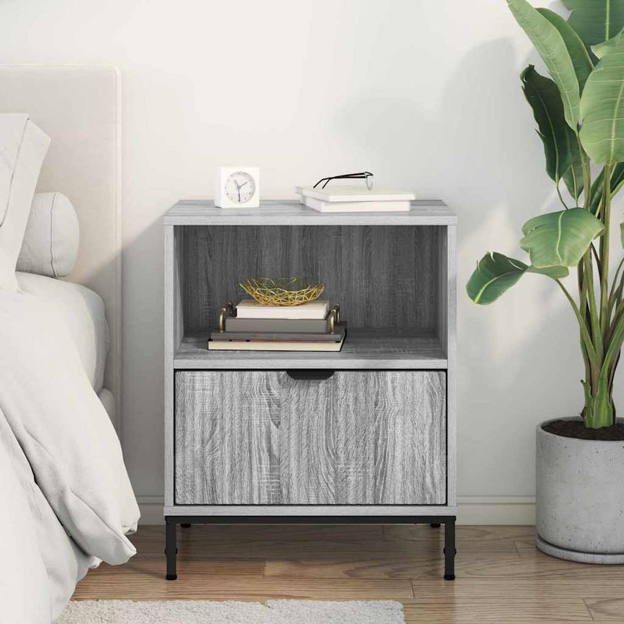 met lade Grijs sonoma 49 x 36 x 61 cm Bewerkt hout