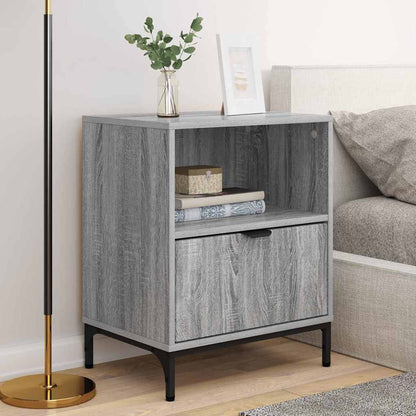 met lade 2 pcs Grijs sonoma 49 x 36 x 61 cm Bewerkt hout