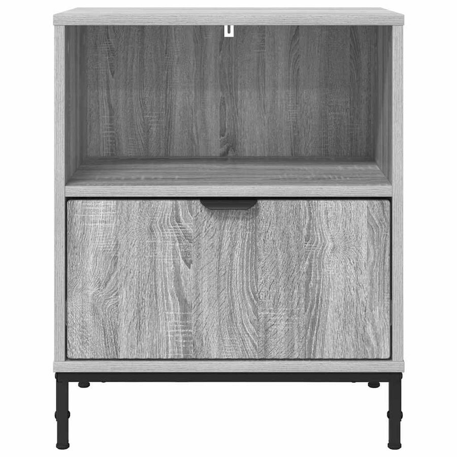 met lade 2 pcs Grijs sonoma 49 x 36 x 61 cm Bewerkt hout