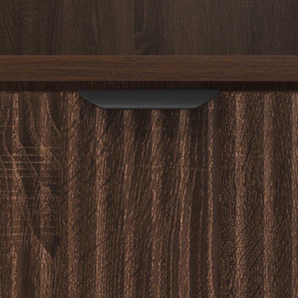 met lade 2 pcs bruin eikenkleur 49 x 36 x 61 cm Bewerkt hout
