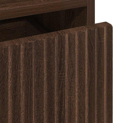 met lade 2 pcs bruin eikenkleur 49 x 36 x 61 cm Bewerkt hout