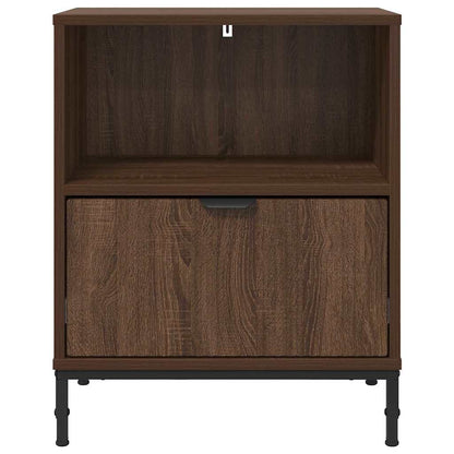met lade 2 pcs bruin eikenkleur 49 x 36 x 61 cm Bewerkt hout