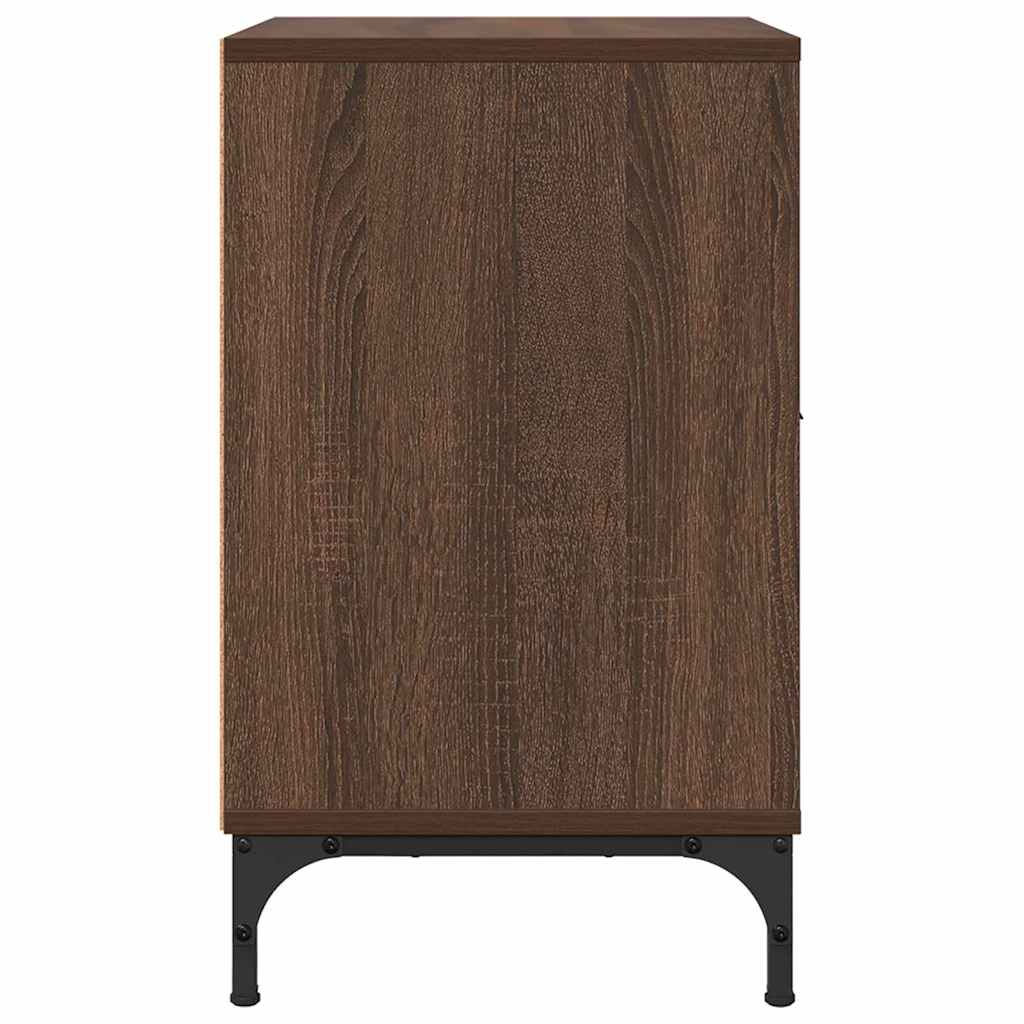 met lade 2 pcs bruin eikenkleur 49 x 36 x 61 cm Bewerkt hout