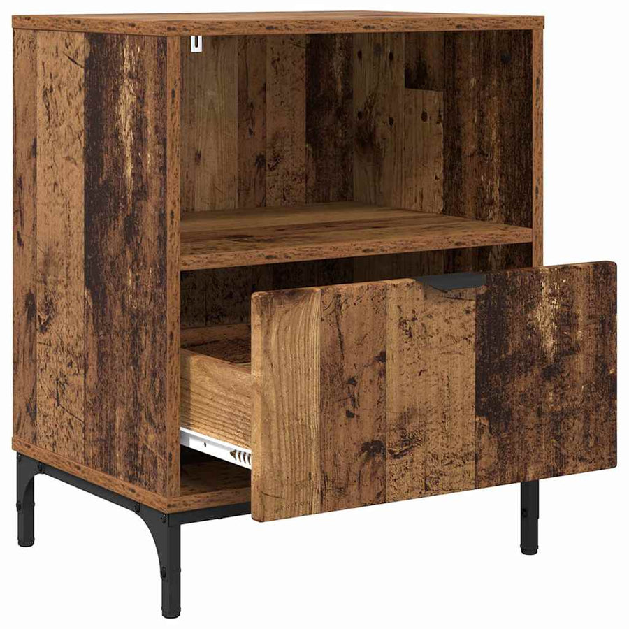 met lade Oud hout 49 x 36 x 61 cm Bewerkt hout