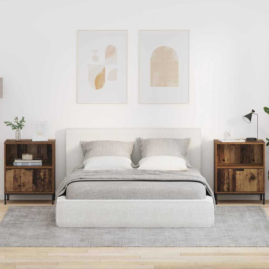 met lade 2 pcs Oud hout 49 x 36 x 61 cm Bewerkt hout