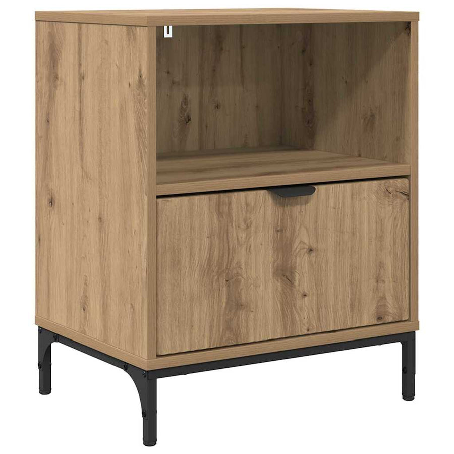 met lade artisanaal eikenkleurig 49 x 36 x 61 cm Bewerkt hout