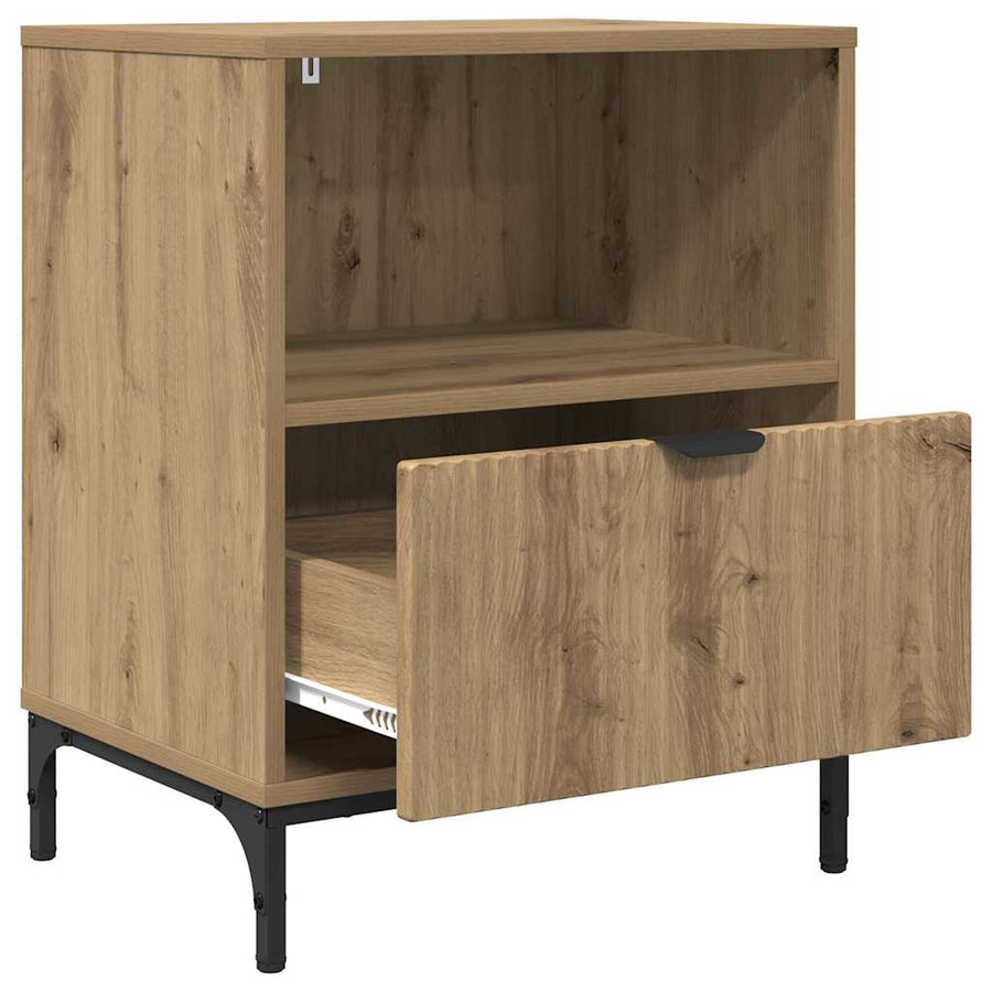 met lade artisanaal eikenkleurig 49 x 36 x 61 cm Bewerkt hout