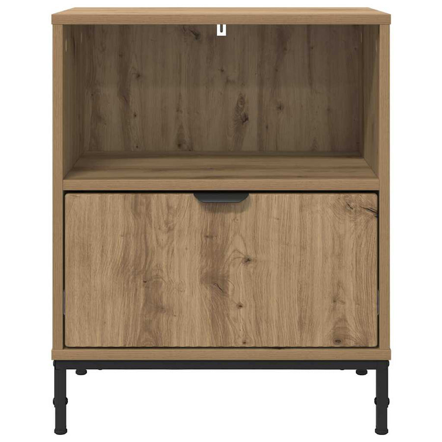 met lade artisanaal eikenkleurig 49 x 36 x 61 cm Bewerkt hout
