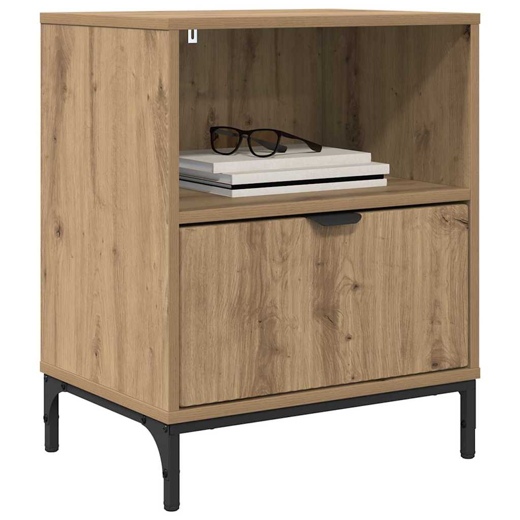 met lade artisanaal eikenkleurig 49 x 36 x 61 cm Bewerkt hout