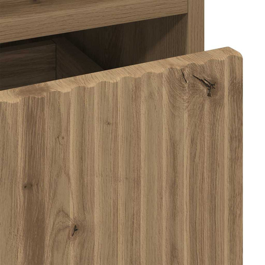 2 pcs artisanaal eikenkleurig 49 x 36 x 61 cm Bewerkt hout