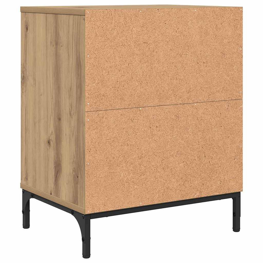 2 pcs artisanaal eikenkleurig 49 x 36 x 61 cm Bewerkt hout