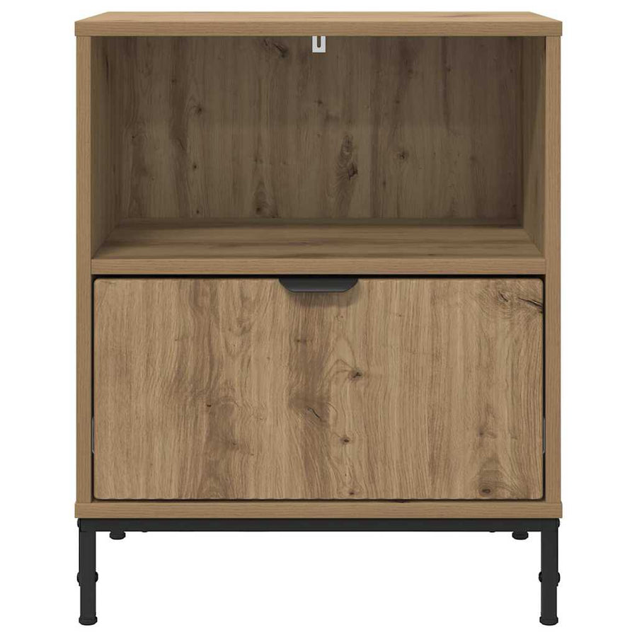 2 pcs artisanaal eikenkleurig 49 x 36 x 61 cm Bewerkt hout
